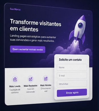 Destaque visual de Criação de Landing Page